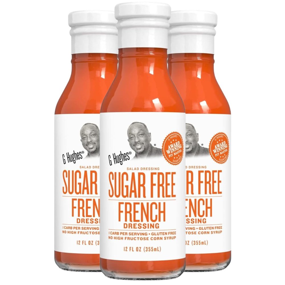 G Hughes Sugar Free French Style Dressing - Sugar Free French Dressing, French Dressing For Salad, Gluten Free French Salad Dressing, Sugar Free Salad Dressing, Low Carb Salad Dressing - 12 Oz (3-Pack)