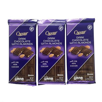 Choceur Dark Chocolate with Almonds Gourmet Chocolatier 5.29 oz made with 49% Cacao (3)