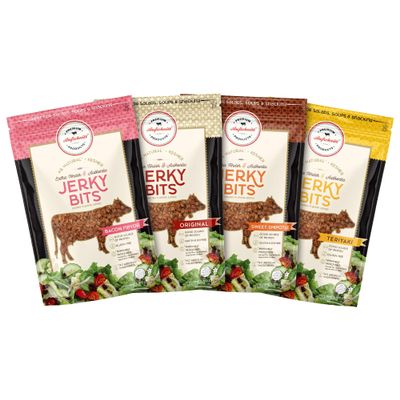 Aufschnitt Jerky Bits Bites, Healthy Snacks Made of Beef and Chicken, High Protein - Kosher, and Keto Friendly (Variety Pack)