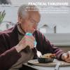 1pc Portable Disabled Spoon Non- Handle Tableware for Elderly and Disabled and Dining Utensil view 3