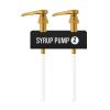 2-Pack Gold Plastic Bottle Syrup Pumps  Fits 750ml / 25.4 oz Bottles  Compatible with Torani & More  IMPORTANT: Will Not Fit Glass Bottles  Coffee Syrup Dispenser view 1