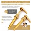 2-Pack Gold Plastic Bottle Syrup Pumps  Fits 750ml / 25.4 oz Bottles  Compatible with Torani & More  IMPORTANT: Will Not Fit Glass Bottles  Coffee Syrup Dispenser view 2
