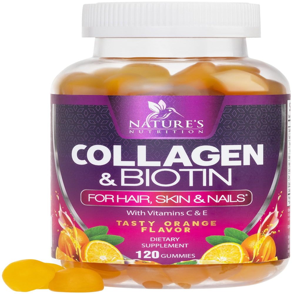 Collagen Gummies with 2500mcg Biotin - Complete Collagen Supplement with Hydrolyzed Peptides Type I & III, Biotin, Zinc, & Vitamin C - Hair, Skin, & Nail Growth Support for Women & Men - 120 Gummies