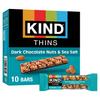 KIND THINS Dark Chocolate Nuts & Sea Salt Bars (Now with Peanuts), Gluten Free, 4g Sugar, 0.74 oz bars, 10 count view 1