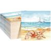 100 Pcs Nautical Beach Guest Napkins Summer 3 Ply Disposable Paper Beach Disposable Guest Towels Beach Dinner Napkins with Starfish Sea Shore Design for Summer Holiday Party Tableware Supplies view 1