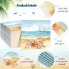 100 Pcs Nautical Beach Guest Napkins Summer 3 Ply Disposable Paper Beach Disposable Guest Towels Beach Dinner Napkins with Starfish Sea Shore Design for Summer Holiday Party Tableware Supplies view 3