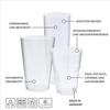 silverkitchen 25 shatterproof drinking glasses, plastic cups, drinking cups, 400 ml, reusable, transparent view 3