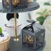 Balsa Circle 25 Black Party Favor Gift Boxes with Laser Cut Lace Design and Butterfly Top Wedding Birthday Event Decorations Supplies view 3
