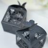 Balsa Circle 25 Black Party Favor Gift Boxes with Laser Cut Lace Design and Butterfly Top Wedding Birthday Event Decorations Supplies view 4