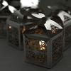 Balsa Circle 25 Silver Party Favor Gift Boxes with Laser Cut Lace Design and Butterfly Top - for Wedding Events Decorations Supplies view 3