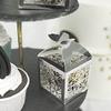 Balsa Circle 25 Silver Party Favor Gift Boxes with Laser Cut Lace Design and Butterfly Top - for Wedding Events Decorations Supplies view 4