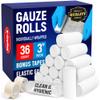 36 Gauze Rolls - 3" x 4.1yd - Soft and Breathable Rolled Gauze - Latex-Free Premium Individually Wrapped Bandages with Bonus Tape - First Aid Conforming Stretch Wrap for Wound Care - Vet Wrap view 1