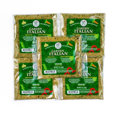 MySALT Garden Italian Dressing Mix 5 Pack  Zero Sodium Salad Dressing Mix for Green and Pasta Salads  Use Any Oil & Vinegar, Full Flavor Without Salt
