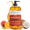 Natural Nourishing Citrus & Coconut Massage Oil- Smooth Glide, Non Greasy Therapeutic Massage Oils with Rejuvenating, Hydrating & Aromatic Essential Oils for Dry Skin, Soothes Muscle & Joints 8.8 oz view 1