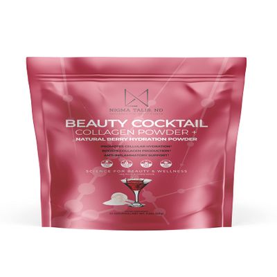 Beauty Cocktail Powder | Natural Berry Hydration Premium Marine Daily Electrolyte Drink Mix for Skin Hydration, Radiance & Smooth Texture for Hair, Nails & Complexion | 30 Servings | 11.3 oz