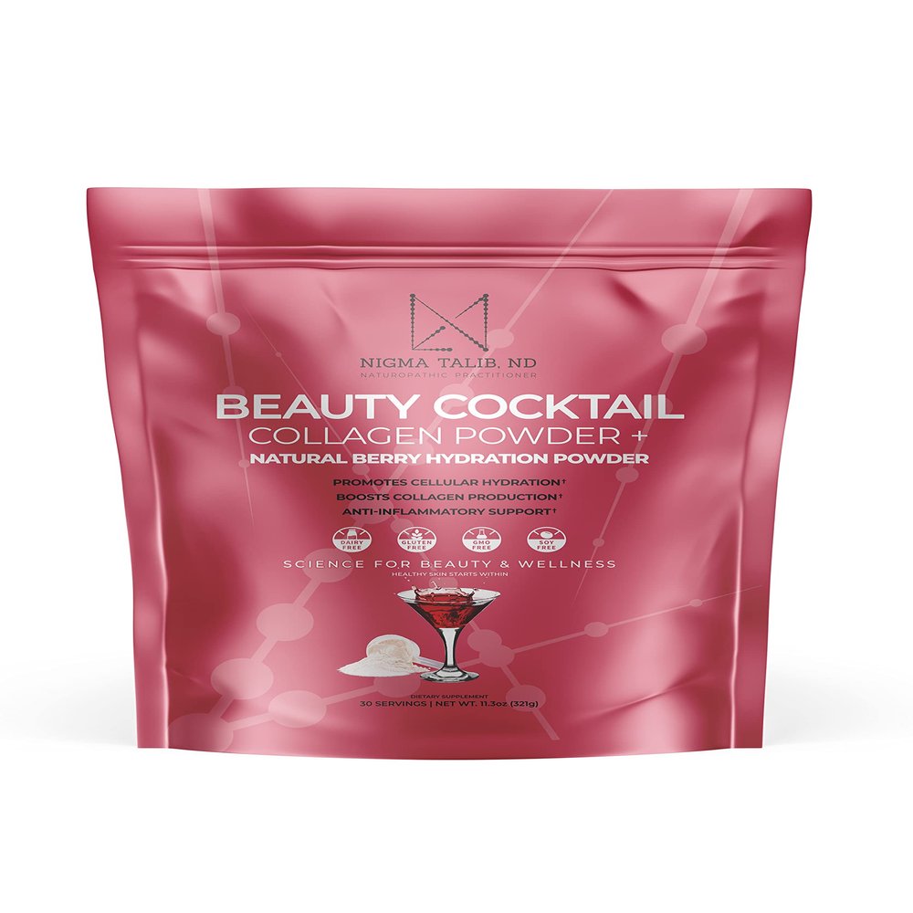 Beauty Cocktail Powder | Natural Berry Hydration Premium Marine Daily Electrolyte Drink Mix for Skin Hydration, Radiance & Smooth Texture for Hair, Nails & Complexion | 30 Servings | 11.3 oz