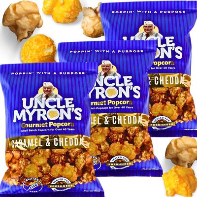 Uncle Myron's Popcorn Caramel, Cheddar & White Cheddar Popcorn JUMBO Pack 3 Bags, Caramel and Cheddar Cheese Popcorn Mix, Includes 3 32 oz. Bags, Gourmet Popcorn, Multi