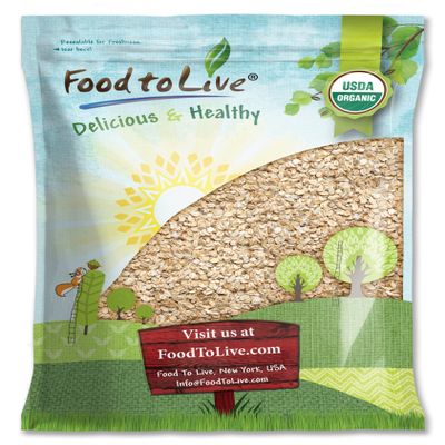 Food to Live Gluten Free Organic Regular Rolled Oats, 6 Pounds Non-GMO, Old-Fashioned, 100% Whole Grain, Vegan, Bulk. Rich in Fiber. Great for Oatmeal, Cereal, Granola, Cookies. Made in USA