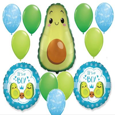 12pc set IT'S A BOY party AVOCADO baby shower welcome gift decor favors blue green