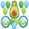 12pc set IT'S A BOY party AVOCADO baby shower welcome gift decor favors blue green view 1