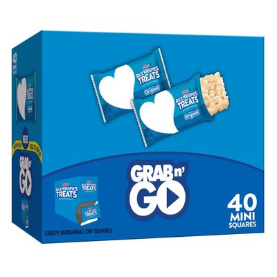 Rice Krispies Treats Mini Squares, Kids Snacks, Lunch Snacks, Grab n' Go, Original, 15.5oz Box (40 Bars)