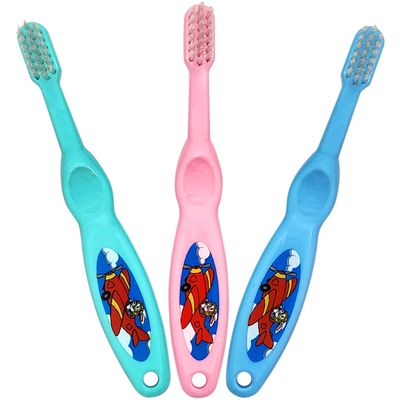 Bottles N Bags Baby Toothbrush- Soft Bristles Set of 3 Toddler Toothbrush for Boys and Girls Cute Colors and Designs Great Gift for Baby's and Toddlers 3 Pack