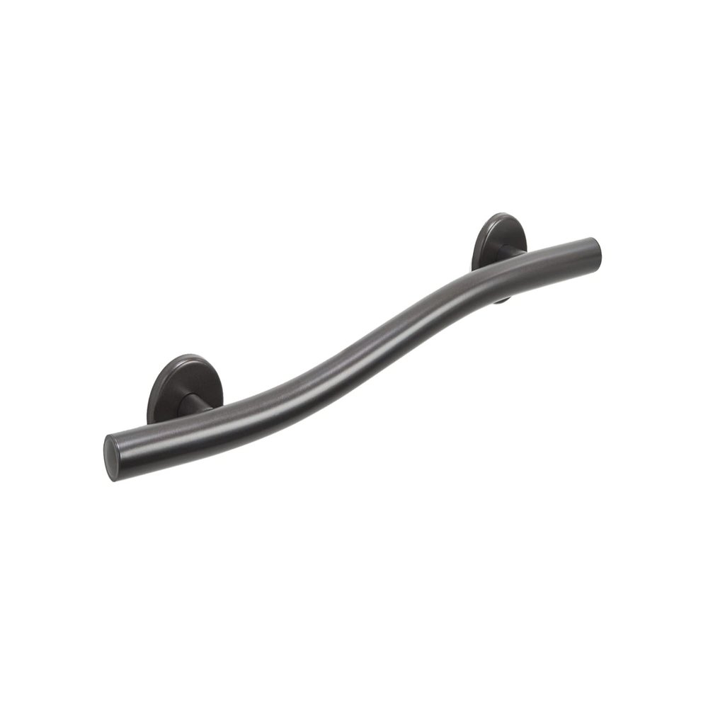 24 Wave-Shaped Grab Bars for Shower in 1.25 Dia, Left Handed | ADA Handicap Grab Bars for Seniors Can Hold up to 500 lbs | Grab Bars for Wall in Oil Rubbed Bronze Finish