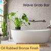 24 Wave-Shaped Grab Bars for Shower in 1.25 Dia, Left Handed | ADA Handicap Grab Bars for Seniors Can Hold up to 500 lbs | Grab Bars for Wall in Oil Rubbed Bronze Finish view 2