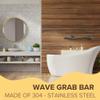 24 Wave-Shaped Grab Bars for Shower in 1.25 Dia, Left Handed | ADA Handicap Grab Bars for Seniors Can Hold up to 500 lbs | Grab Bars for Wall in Oil Rubbed Bronze Finish view 3
