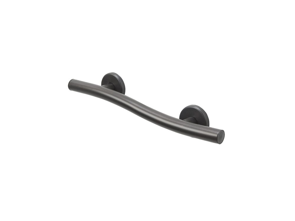 18 Wave-Shaped Grab Bars for Shower in 1.25 Dia, Right Handed | ADA Handicap Grab Bars for Seniors Can Hold up to 500 lbs | Grab Bars for Wall in Oil Rubbed Bronze Finish