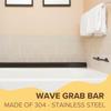 18 Wave-Shaped Grab Bars for Shower in 1.25 Dia, Right Handed | ADA Handicap Grab Bars for Seniors Can Hold up to 500 lbs | Grab Bars for Wall in Oil Rubbed Bronze Finish view 3