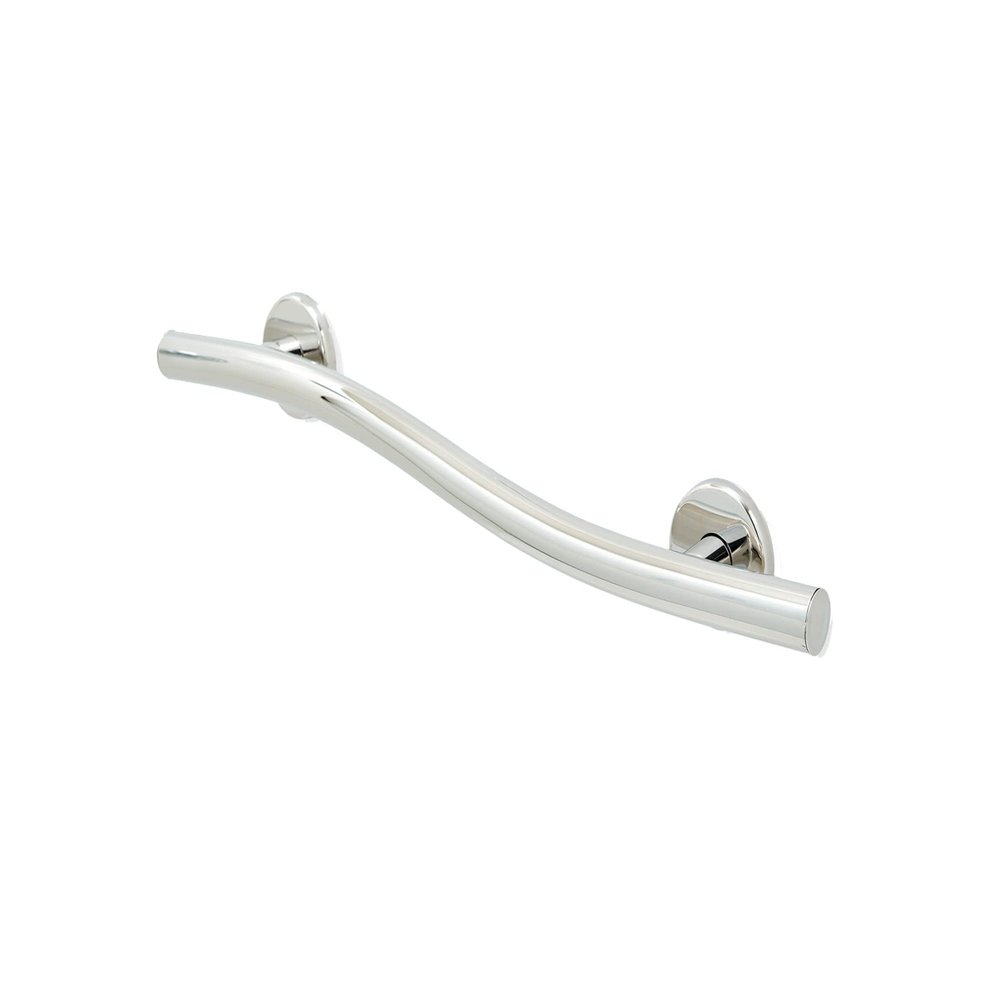 24 Wave-Shaped Grab Bars for Shower in 1.25 Dia, Right Handed | ADA Handicap Grab Bars for Seniors Can Hold up to 500 lbs | Grab Bars for Wall in Polished Finish