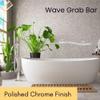 24 Wave-Shaped Grab Bars for Shower in 1.25 Dia, Right Handed | ADA Handicap Grab Bars for Seniors Can Hold up to 500 lbs | Grab Bars for Wall in Polished Finish view 2