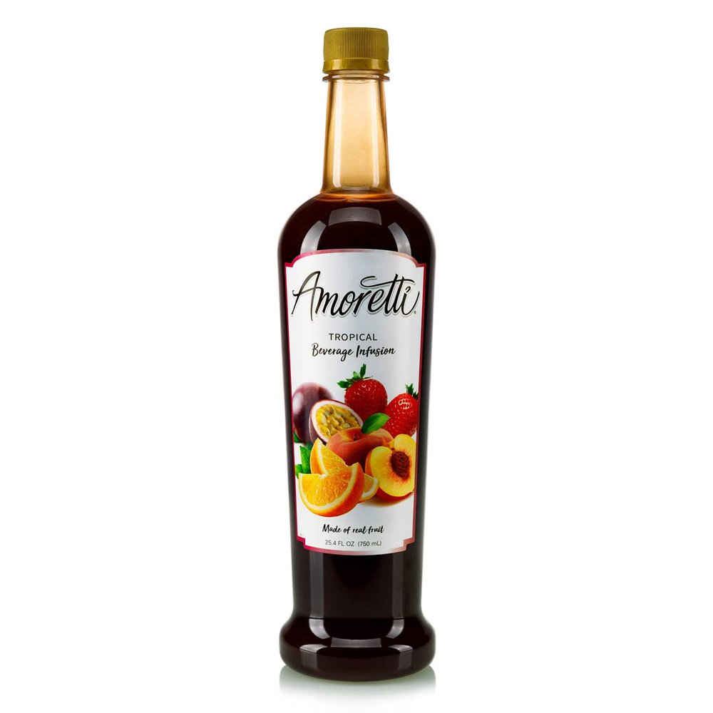 Amoretti - Tropical Beverage Infusion - Drink Mix & Water Enhancer with Pump for Flavoring Cocktails, Waters, Teas, and other Beverages, 94 Servings Per Bottle (750 ml), Preservative Free