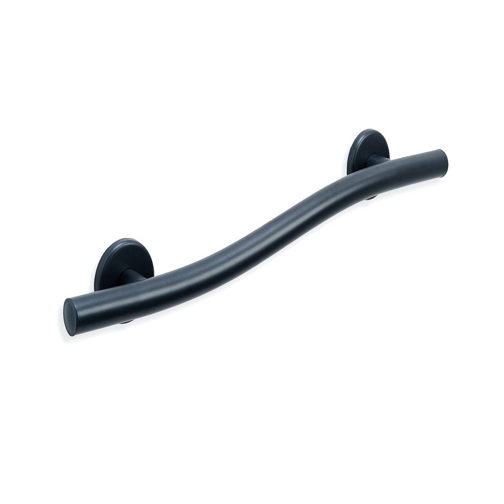 24 Wave-Shaped Grab Bars for Shower in 1.25 Dia, Left Handed | ADA Handicap Grab Bars for Seniors Can Hold up to 500 lbs | Grab Bars for Wall in Matte Finish