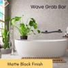24 Wave-Shaped Grab Bars for Shower in 1.25 Dia, Left Handed | ADA Handicap Grab Bars for Seniors Can Hold up to 500 lbs | Grab Bars for Wall in Matte Finish view 2
