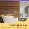 24 Wave-Shaped Grab Bars for Shower in 1.25 Dia, Left Handed | ADA Handicap Grab Bars for Seniors Can Hold up to 500 lbs | Grab Bars for Wall in Matte Finish view 3