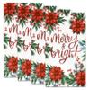 Gift Boutique 100 Christmas Guest, Disposable Paper Merry and Bright Poinsettia Xmas Dinner Hand Napkin Towel for Home Kitchen Bathroom Powder Wedding Winter Holiday Party Decorative Fingertip Towels view 3