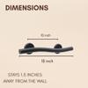 18 Wave-Shaped Grab Bars for Shower in 1.25 Dia, Right Handed | ADA Handicap Grab Bars for Seniors Can Hold up to 500 lbs | Grab Bars for Wall in Matte Finish view 4