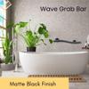 24 Wave-Shaped Grab Bars for Shower in 1.25 Dia, Right Handed | ADA Handicap Grab Bars for Seniors Can Hold up to 500 lbs | Grab Bars for Wall in Matte Finish view 2