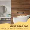 24 Wave-Shaped Grab Bars for Shower in 1.25 Dia, Right Handed | ADA Handicap Grab Bars for Seniors Can Hold up to 500 lbs | Grab Bars for Wall in Matte Finish view 3