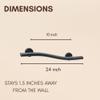 24 Wave-Shaped Grab Bars for Shower in 1.25 Dia, Right Handed | ADA Handicap Grab Bars for Seniors Can Hold up to 500 lbs | Grab Bars for Wall in Matte Finish view 4