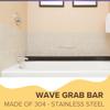 18 Wave-Shaped Grab Bars for Shower in 1.25 Dia, Right Handed | ADA Handicap Grab Bars for Seniors Can Hold up to 500 lbs | Grab Bars for Wall in Polished Finish view 3