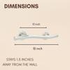 18 Wave-Shaped Grab Bars for Shower in 1.25 Dia, Right Handed | ADA Handicap Grab Bars for Seniors Can Hold up to 500 lbs | Grab Bars for Wall in Polished Finish view 4