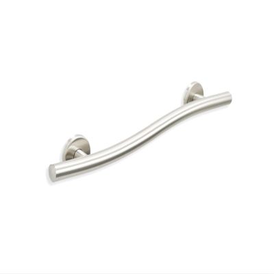 24 Wave-Shaped Grab Bars for Shower in 1.25 Dia, Left Handed | ADA Handicap Grab Bars for Seniors Can Hold up to 500 lbs | Grab Bars for Wall in Brushed Finish