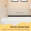 24 Wave-Shaped Grab Bars for Shower in 1.25 Dia, Left Handed | ADA Handicap Grab Bars for Seniors Can Hold up to 500 lbs | Grab Bars for Wall in Brushed Finish view 3