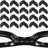 24 Pairs Adhesive Eye Glasses Nose Pads, D Shape Stick on Anti-Slip Soft Silicone, Adhesive Nose Pads Glasses Nose Pad for Glasses, Eyeglasses and Sunglasses, 15 x 6 x 1.5 mm (Black) view 1