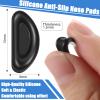 24 Pairs Adhesive Eye Glasses Nose Pads, D Shape Stick on Anti-Slip Soft Silicone, Adhesive Nose Pads Glasses Nose Pad for Glasses, Eyeglasses and Sunglasses, 15 x 6 x 1.5 mm (Black) view 2