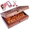 Jaiccha Ghasitaram Valentines Gift for Girlfriend/Boyfriend/Husband and Wife Wooden Craving Jewellery Box with Almonds with Teddy and 2 Chocolate Bars view 1