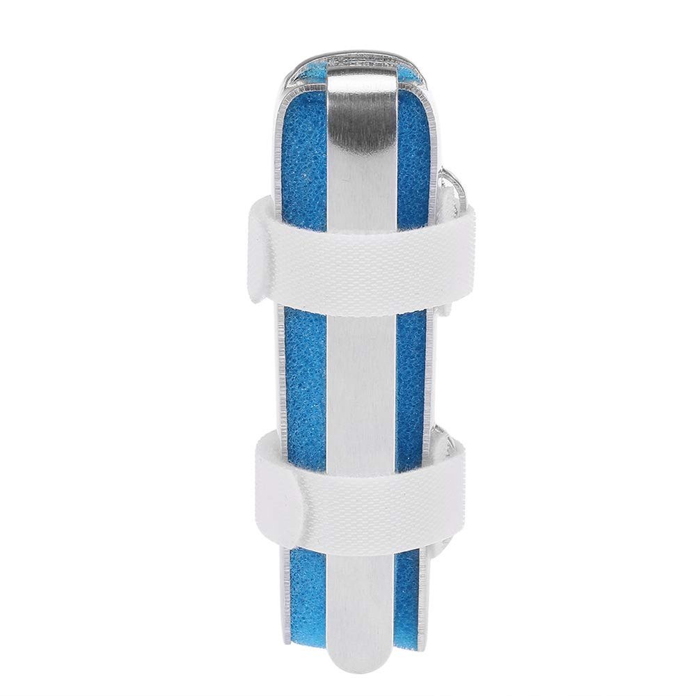 4-Sided Finger Splint, Aluminium Finger Support Brace Finger Stabilizer with Adjustable Fixing Belt Finger Straightener Correction Splint with Built-in Aluminium Support Padded(L)